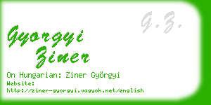 gyorgyi ziner business card